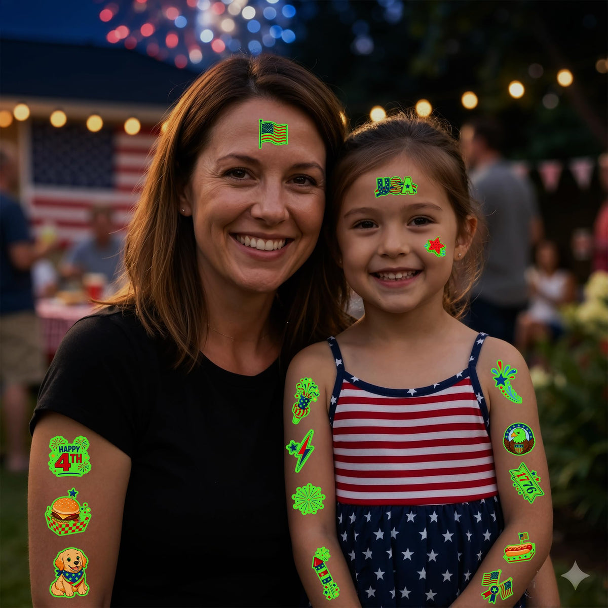 Tatouages JCFIRE brillants dans le noir pour enfants et adultes