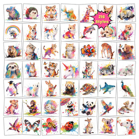 Tatouages temporaires animaux aquarelle Keikihipa, motifs variés