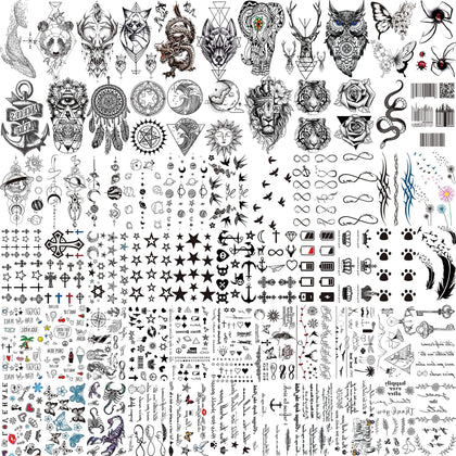 Tatouages temporaires COKTAK 66 feuilles avec divers motifs d'animaux