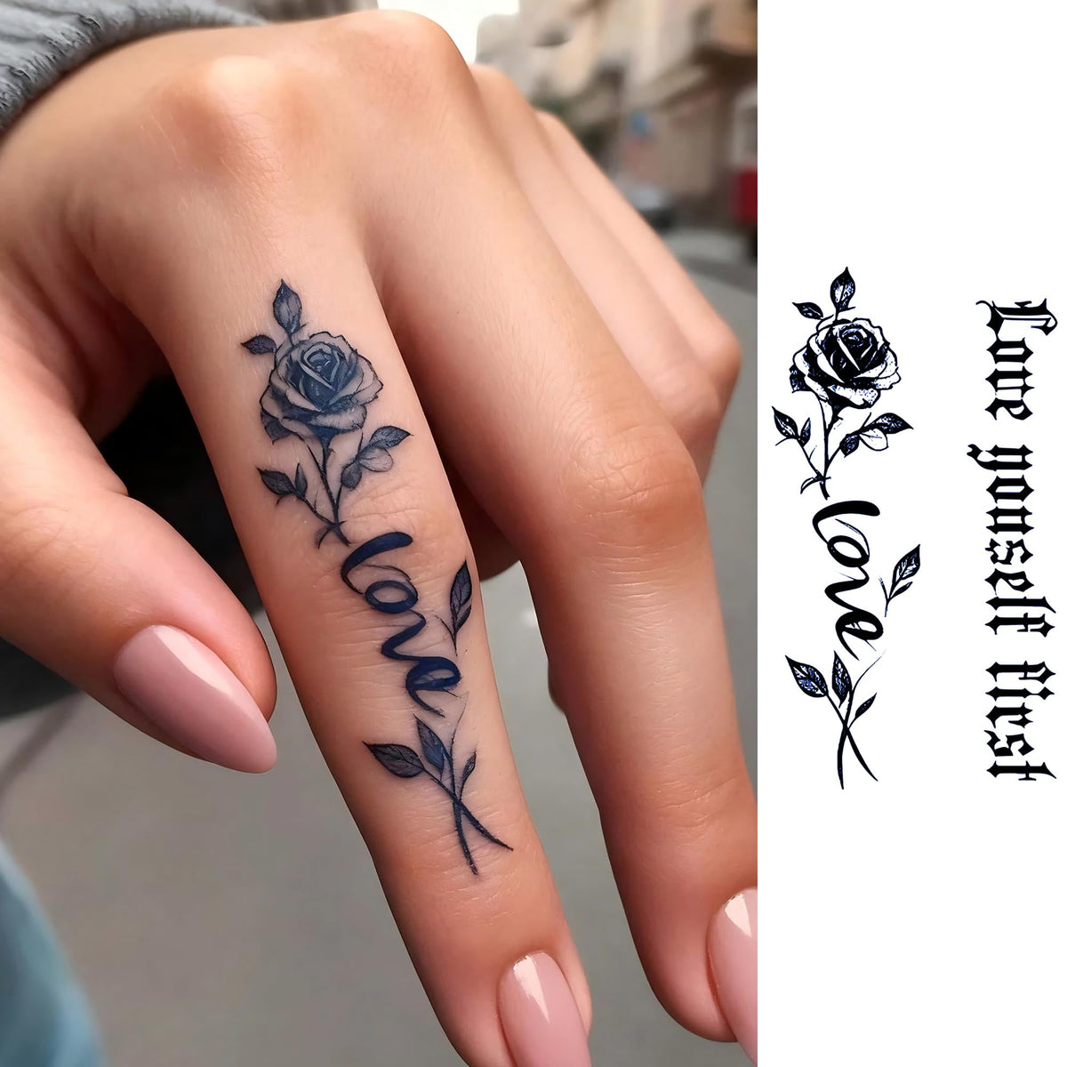 Tatouages temporaires COKTAK en gros plan sur une surface