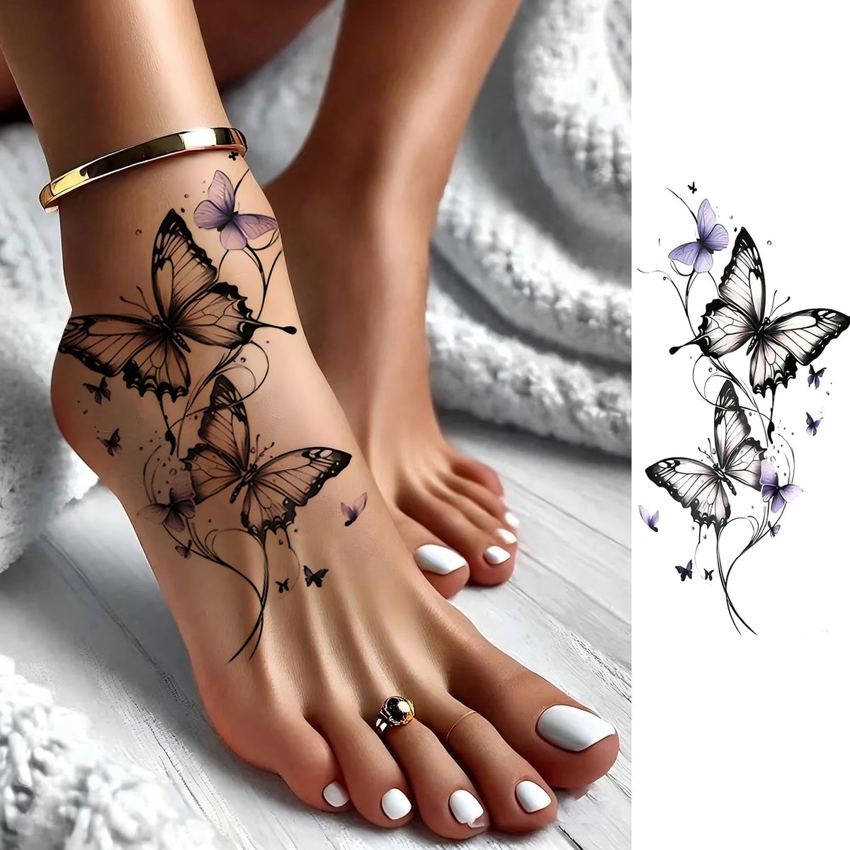 Tatouages temporaires sur pieds et mains