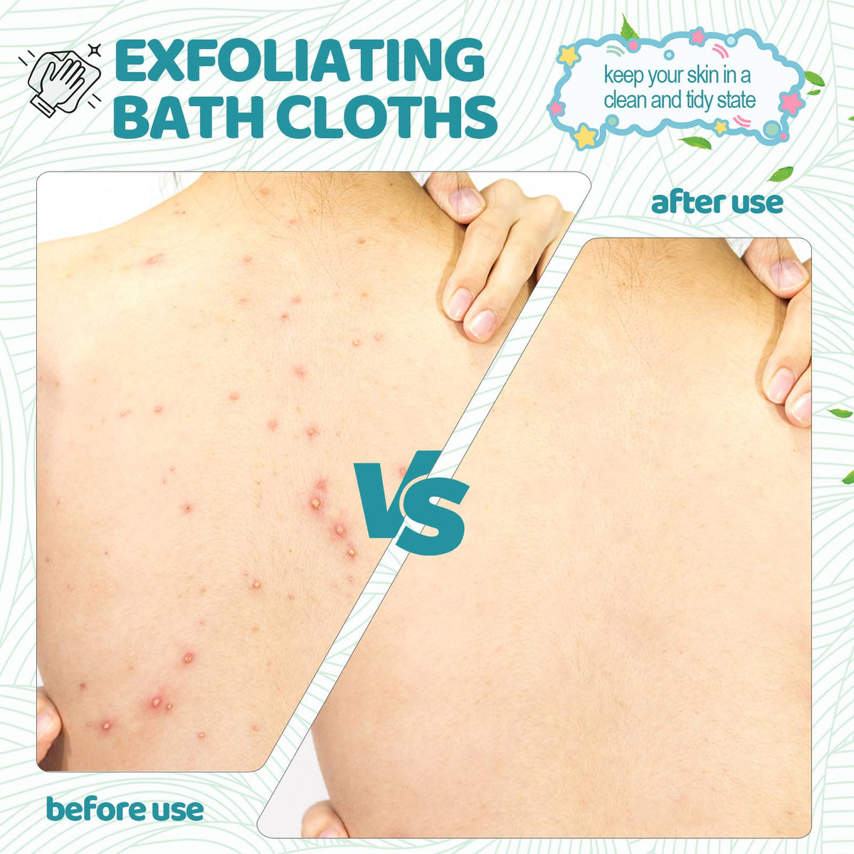 Tatuo serviette exfoliante utilisée pour le nettoyage du visage