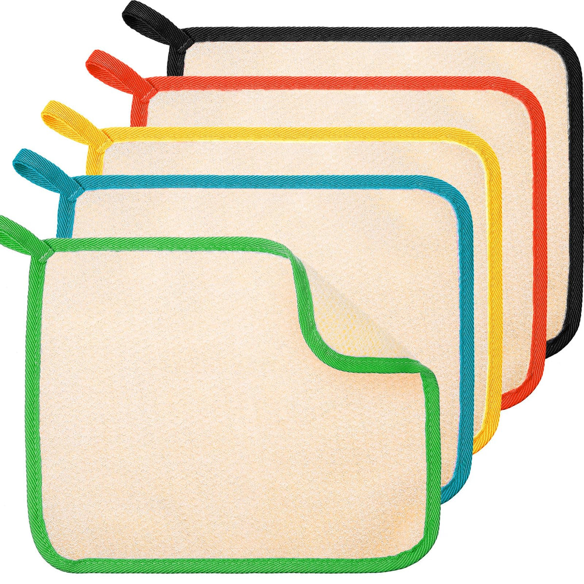 Tatuo serviettes exfoliantes noires et colorées ensemble