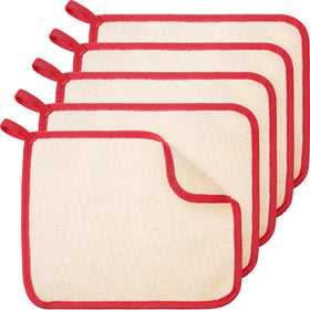Tatuo serviettes exfoliantes rouges et blanches vue avant