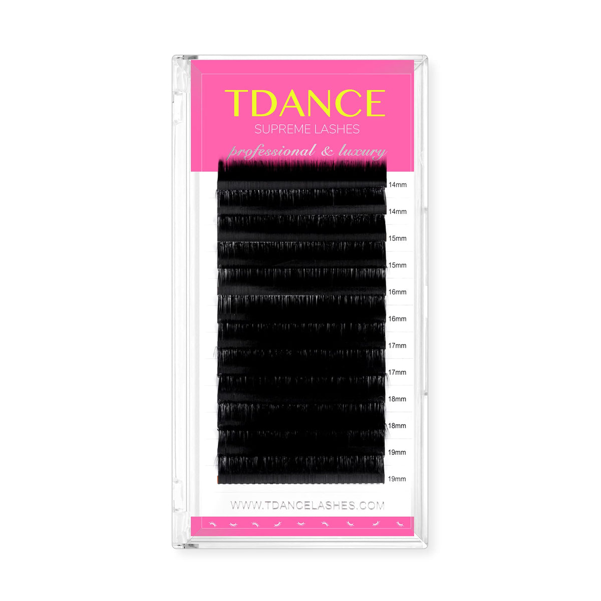 TDANCE Extensions de cils noirs mats en boîte, vue de face