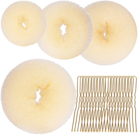 Teenitor 4 Pcs Accessoires de Chignon Extra Large, Grand, Moyen, Petit