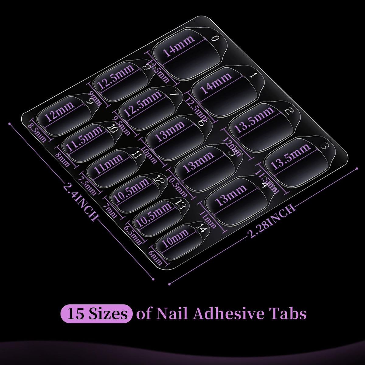 Teenitor 600pcs onglets autocollants en différentes tailles, présentation