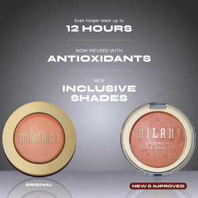 Teinte Berry Amore du blush Milani Baked sur peau