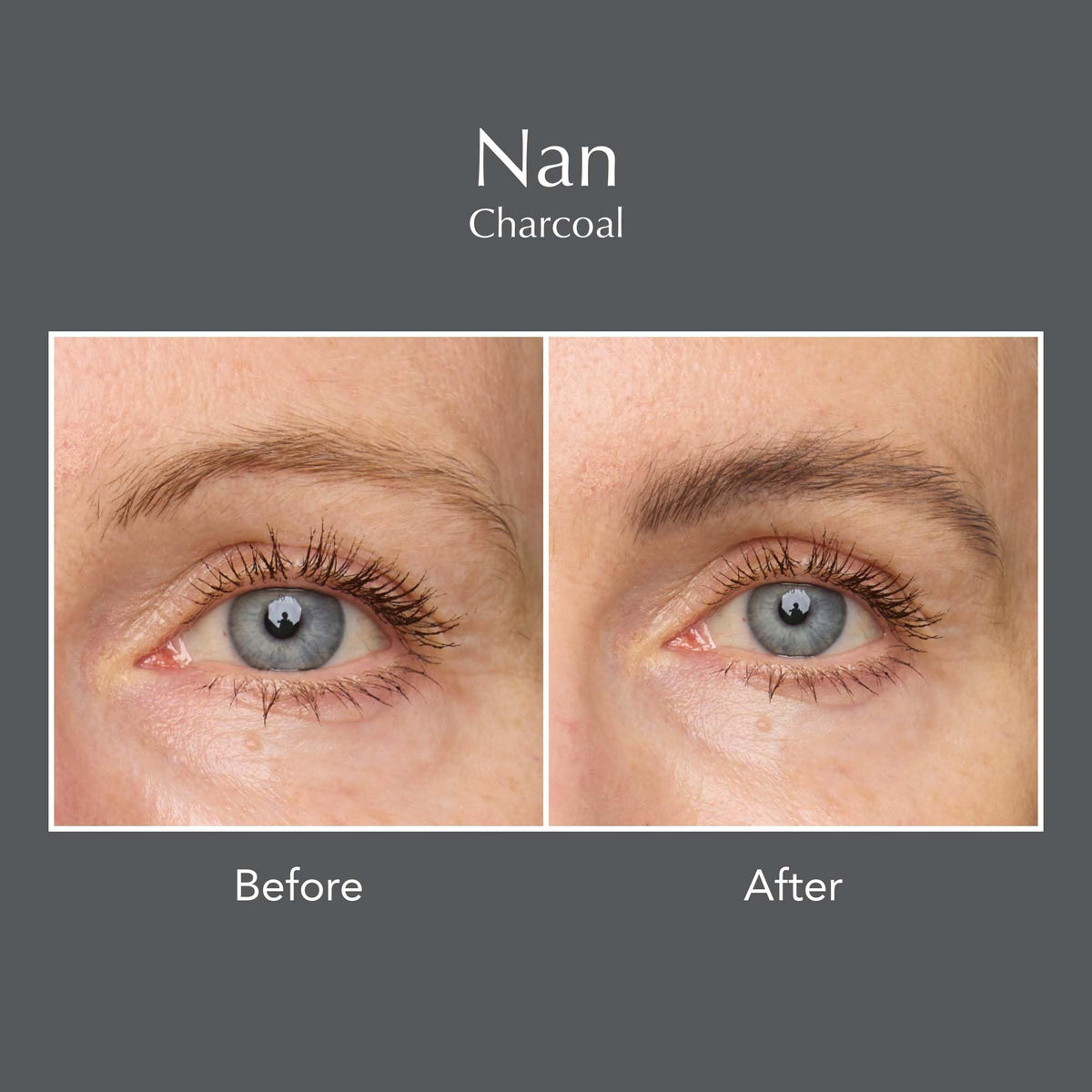 Teinte Charcoal du gel à sourcils Thrive Causemetics sur une main