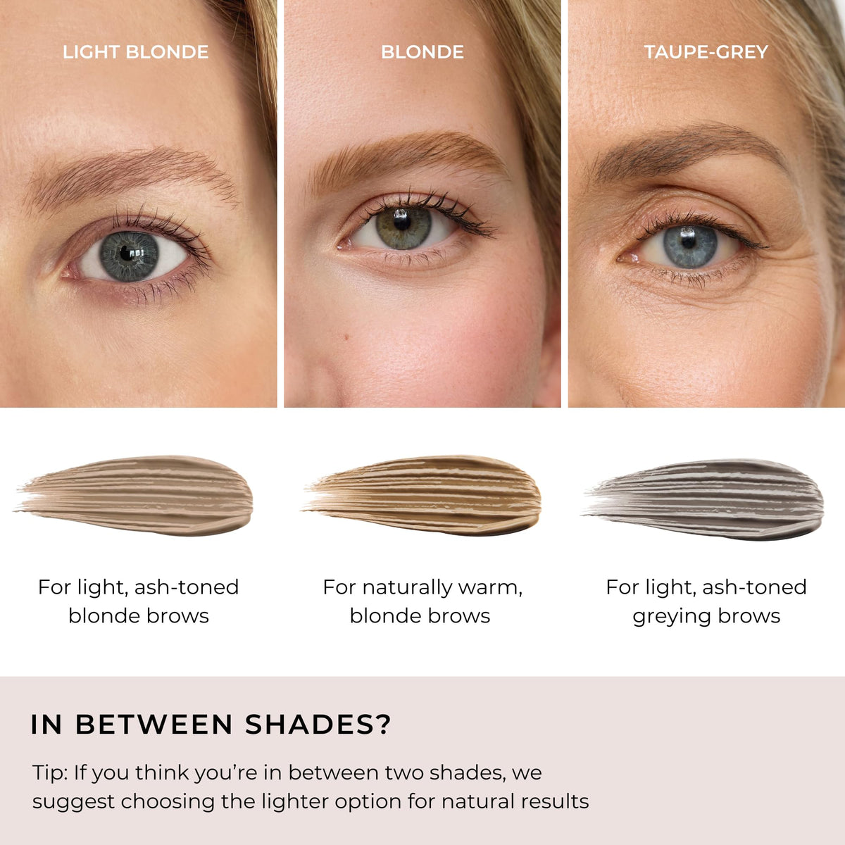 Teintes disponibles pour gel à sourcils WUNDERBROW