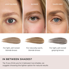 Teintes disponibles pour gel à sourcils WUNDERBROW