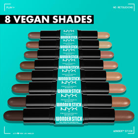 Teintes du Wonder Stick NYX avec lumière naturelle