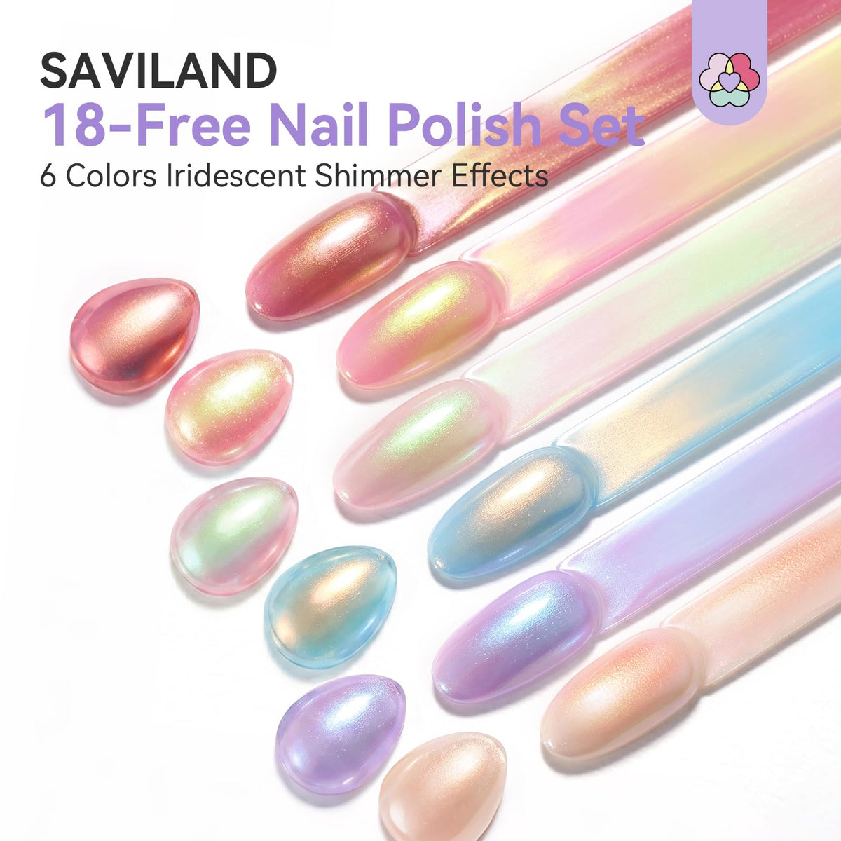 Teintes iridescentes du vernis SAVILAND en gros plan