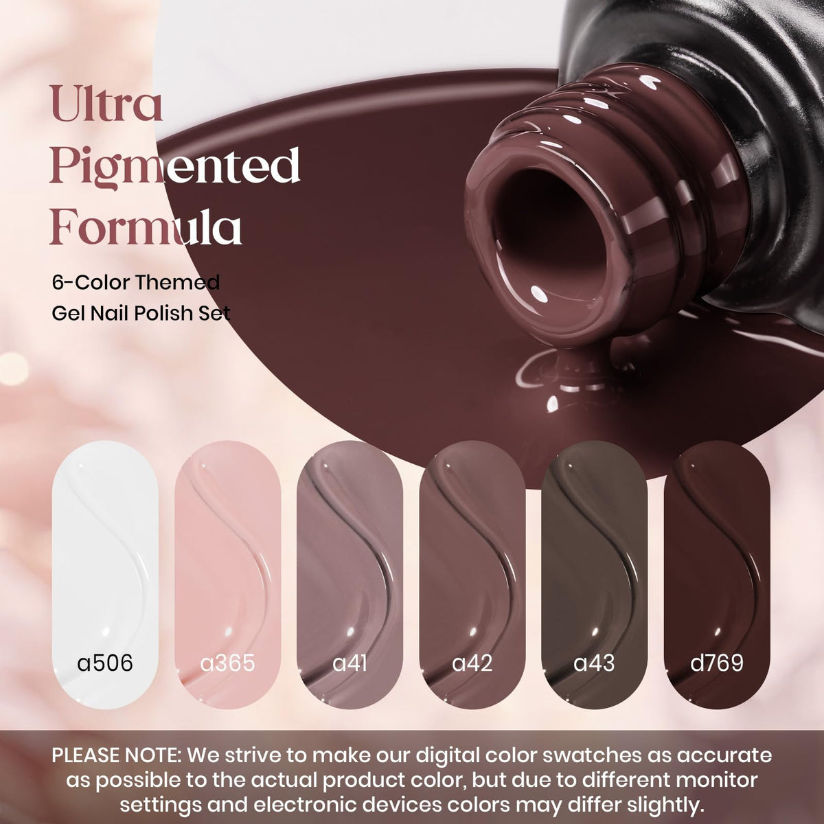Teintes nude et marron du kit de vernis gel beetles