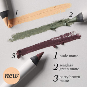 Teintes variées d'eyeliner gel Julep sur fond blanc