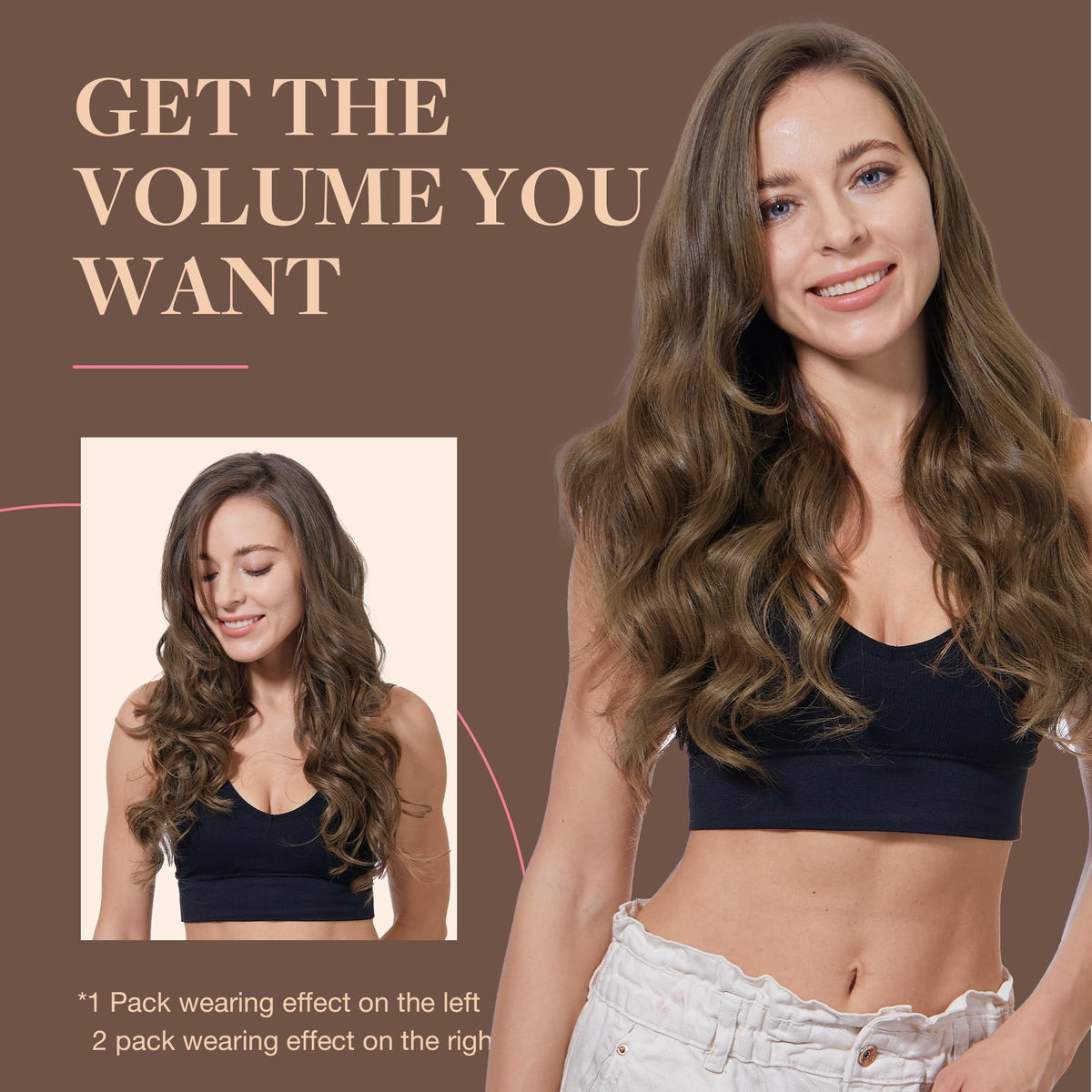 Teintes variées des extensions capillaires GOO GOO sur un fond neutre