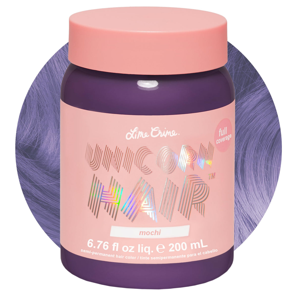 Teinture capillaire Mochi de Lime Crime en couleur lavande, vue de face