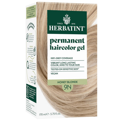 Teinture Capillaire Permanente Herbatint 9N Blonde Miel, avant utilisation