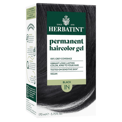 Teinture cheveux Herbatint 1N Noir avant utilisation