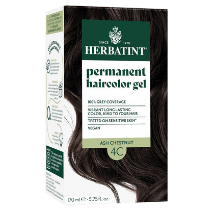 Teinture cheveux Herbatint 4C Brun Châtaigne Froid avant application
