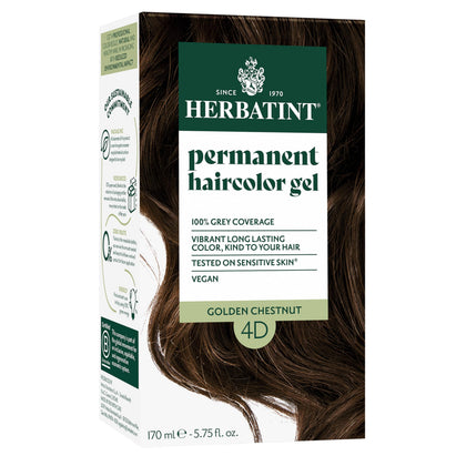 Teinture cheveux Herbatint 4D Châtaigne Dorée 222g avant application