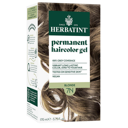 Teinture cheveux permanente 7N Blonde Herbatint avant application
