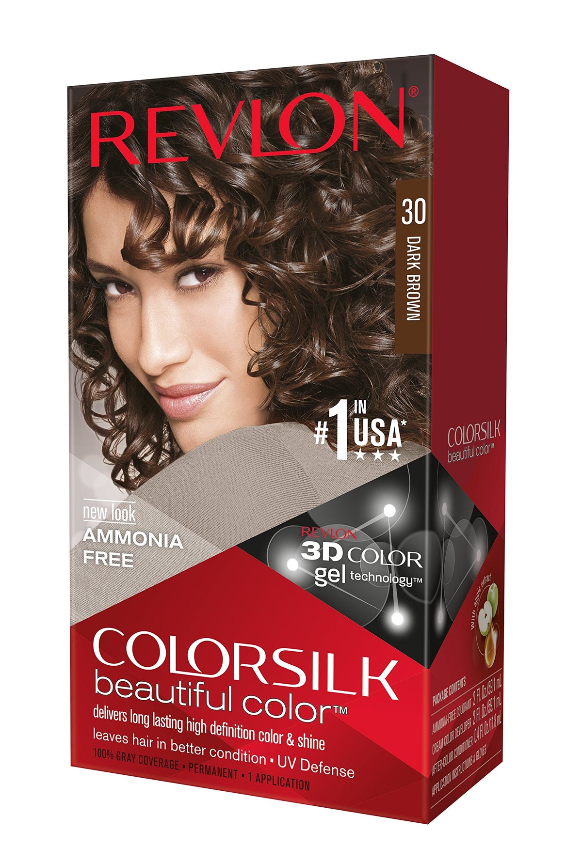 Teinture cheveux REVLON ColorSilk 30 Marron Foncé pack de 3
