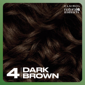 Teinture Clairol Brun Foncé appliquée sur des cheveux
