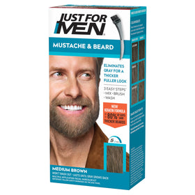 Teinture Just for Men Moustache et Barbe M-35 Châtain Moyen avant utilisation