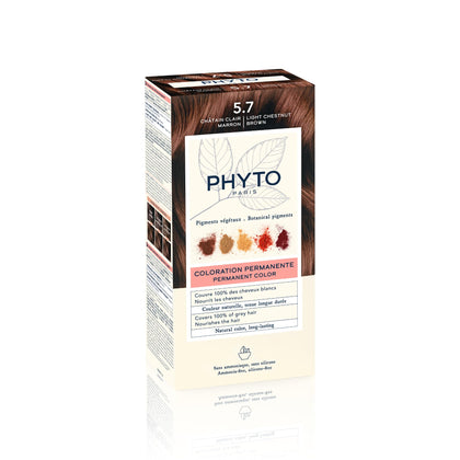 Teinture permanente PHYTO Phytocolor 5.7 Châtain Clair vue de face