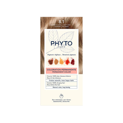Teinture Permanente PHYTO Phytocolor 8.1 Blond Cendré vue de face