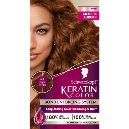Teinture Schwarzkopf 7.7 Châtain Clair Roux, vue avant