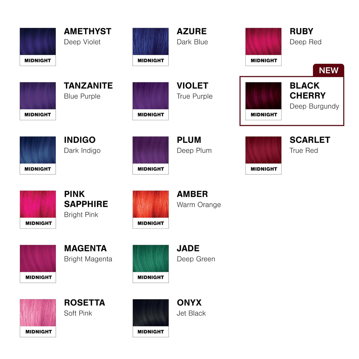 Teinture Splat Cerise Noire en application sur cheveux