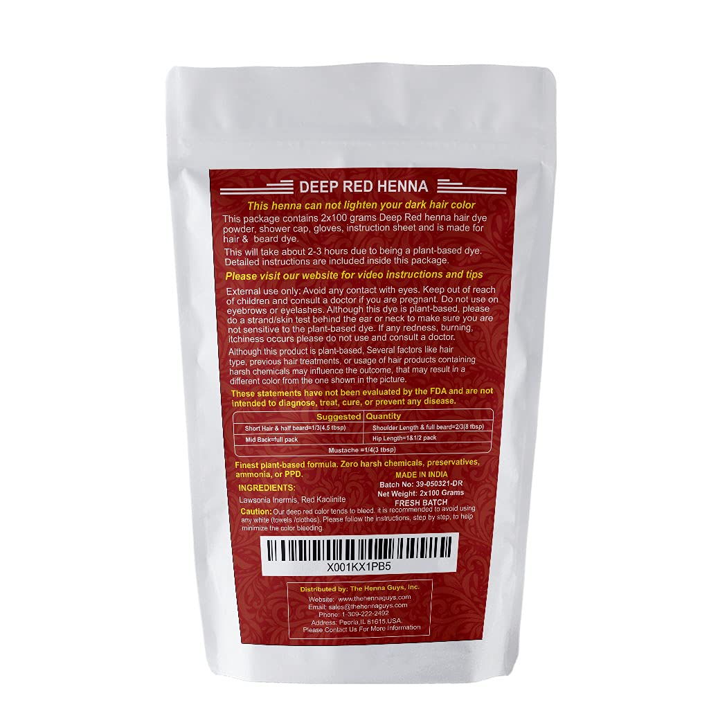Teinture végétale The Henna Guys 200g, ingrédients naturels
