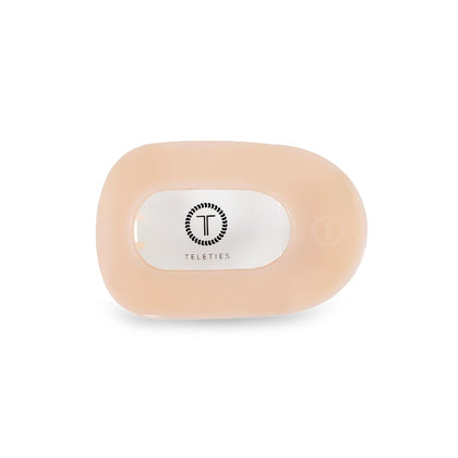 Teleties clip plat rond moyen couleur beige amande vue de face