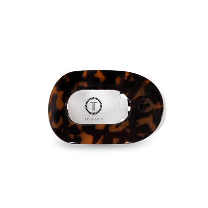 Teleties Clip Plat Rond Moyen Tortue vue de face
