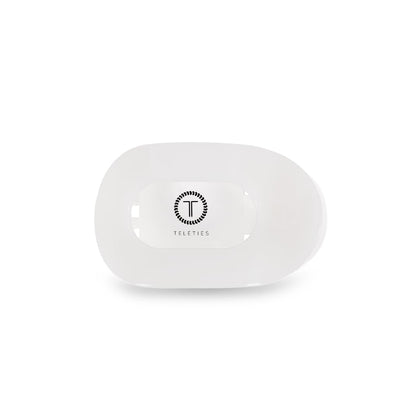 Teleties Clip Rond Plat Moyen Blanc Coco vue de face