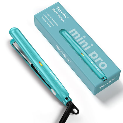 Terviiix Mini Fer à Lisser Cyan vue avant avec plaques en céramique