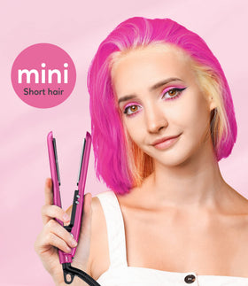 Terviiix Mini Fer à Lisser Rose côté avec réglages de température