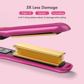 Terviiix Mini Fer à Lisser Rose montrant son design compact