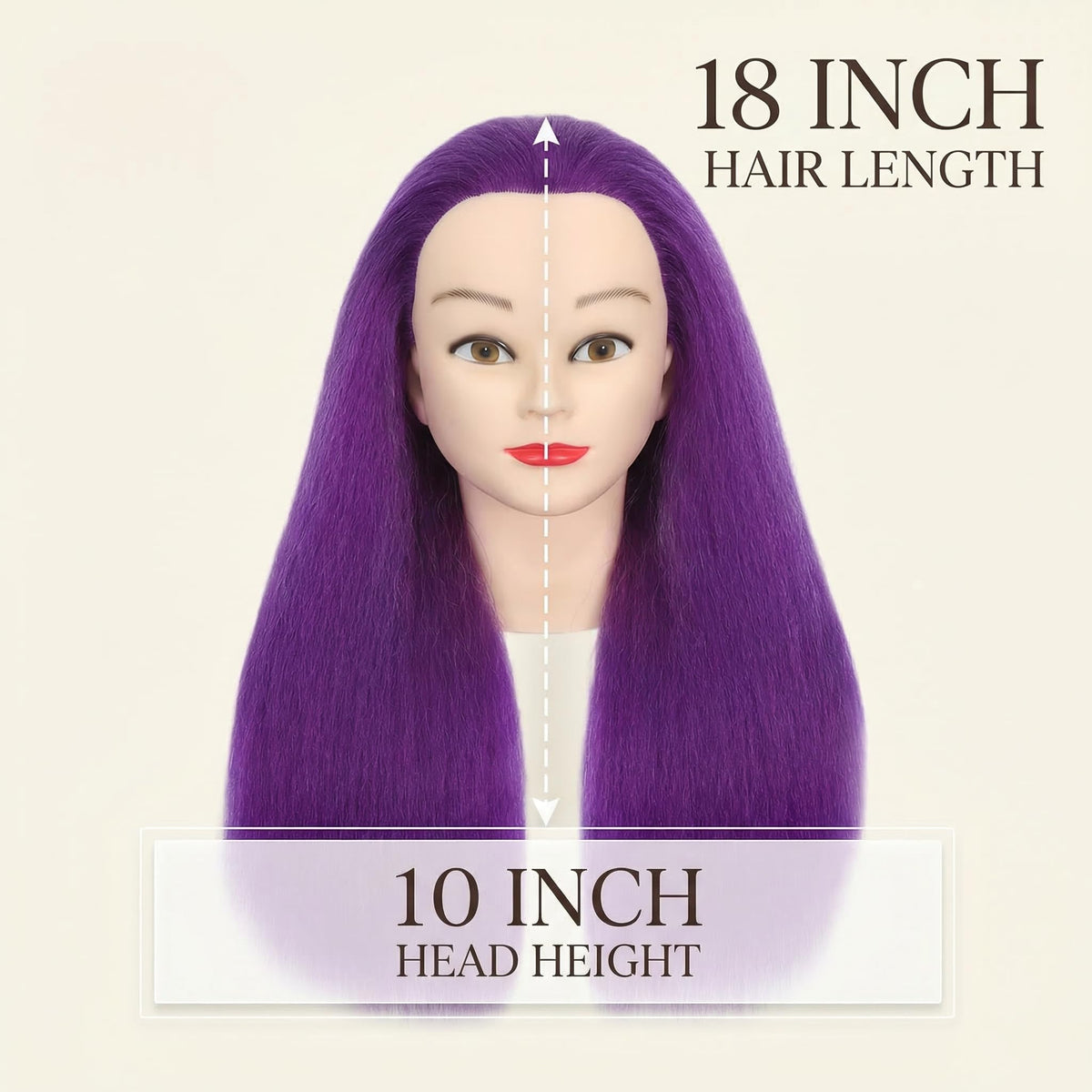 Tête de mannequin HAPOWELL avec cheveux peignés