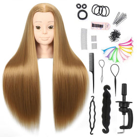 Tête de mannequin headdoll 26-28 pouces avec cheveux longs
