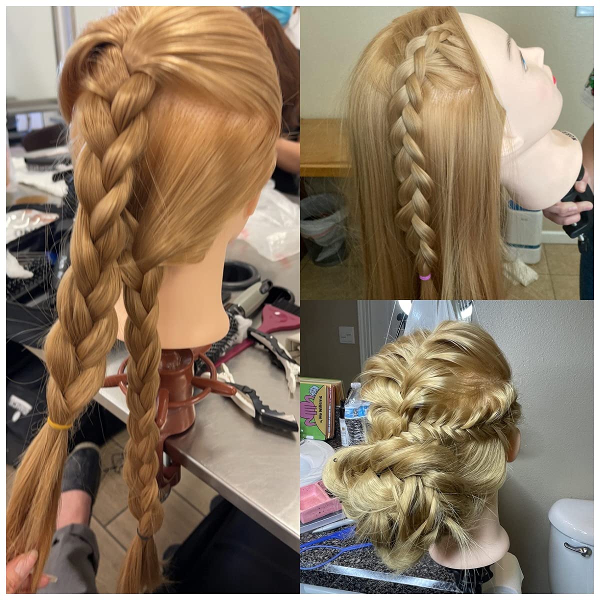 Tête de mannequin headdoll sur un support de table