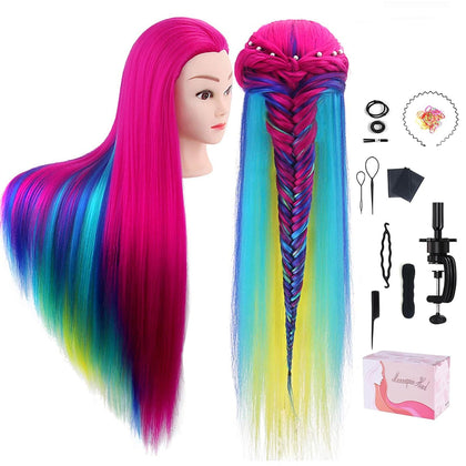 Tête de mannequin TopDirect 29 pouces avec cheveux synthétiques