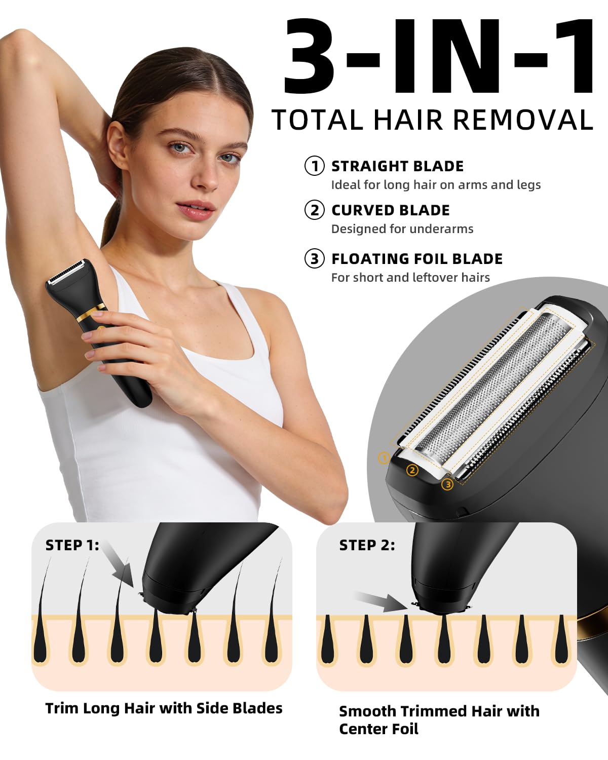 Tête de tondeuse pour visage Ufree 3-en-1