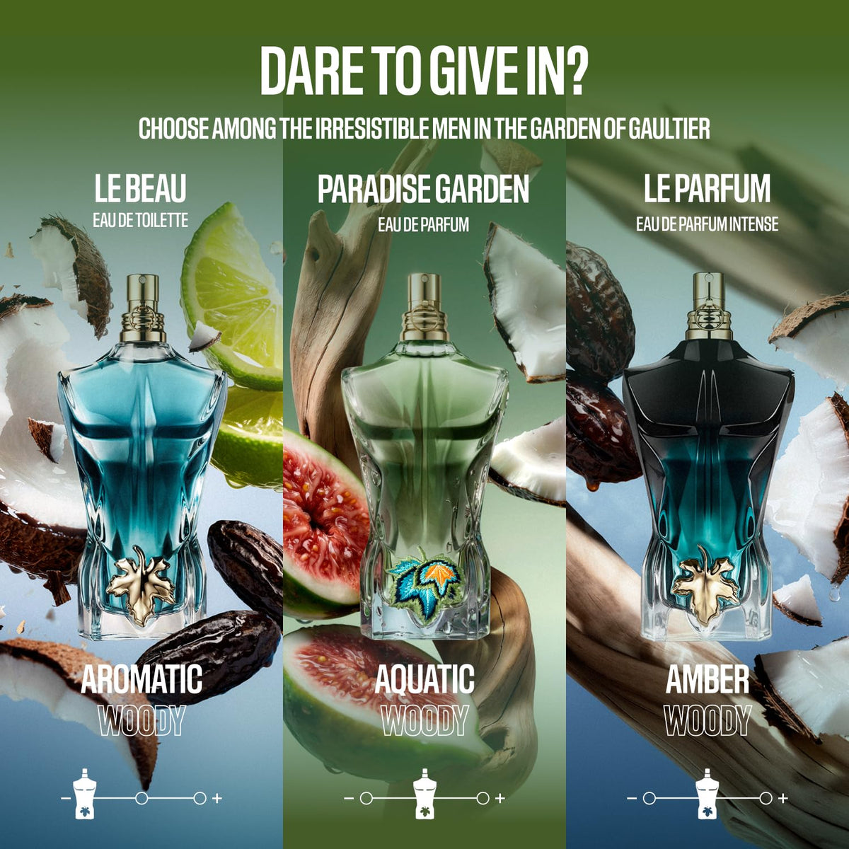 Texte sur l'arrière du flacon Jean Paul Gaultier Le Beau Paradise Garden
