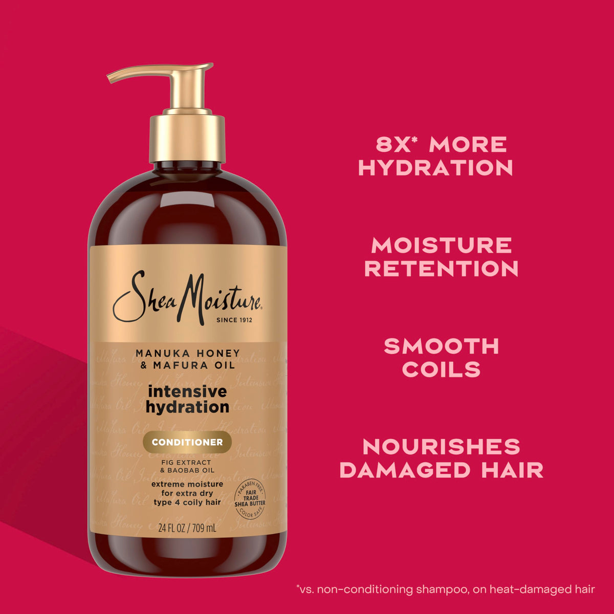 Texture crémeuse de l'après-shampoing Shea Moisture sur une main