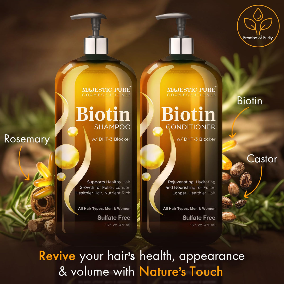Texture crémeuse de l'après-shampooing Biotin Majestic Pure sur la main