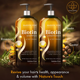 Texture crémeuse de l'après-shampooing Biotin Majestic Pure sur la main