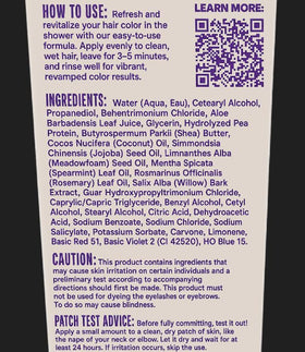 Texture crémeuse de l'après-shampooing Overtone Royal Plum